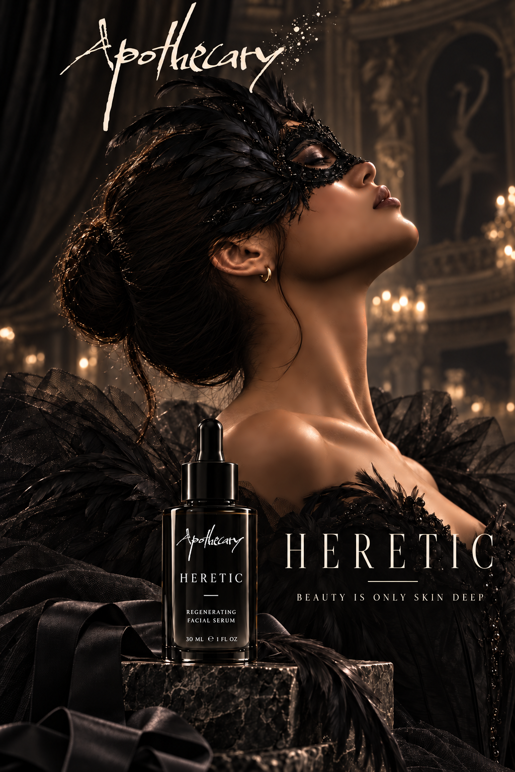 Heretic campaign fashion portrait and serum
